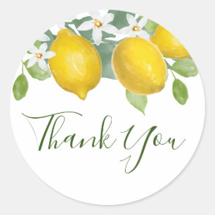 Citrus Lemon Themed Thank You Favour Sticker