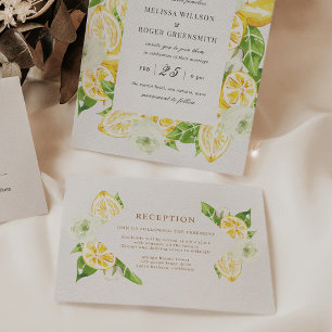 Citrus Lemon Tree Reception Enclosure Card