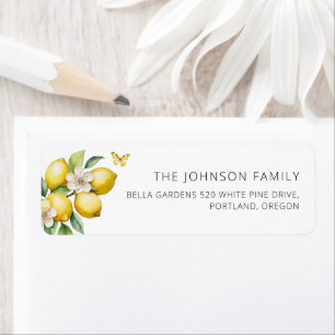 Citrus Lemon Watercolor Baby Shower Return Address
