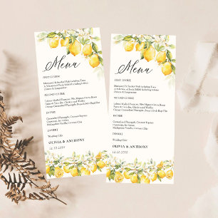 Citrus Lemon Wedding Menu