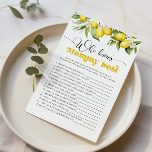 Citrus lemon Who knows mummy best shower game