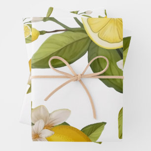 citrus lemon wrapping paper sheet