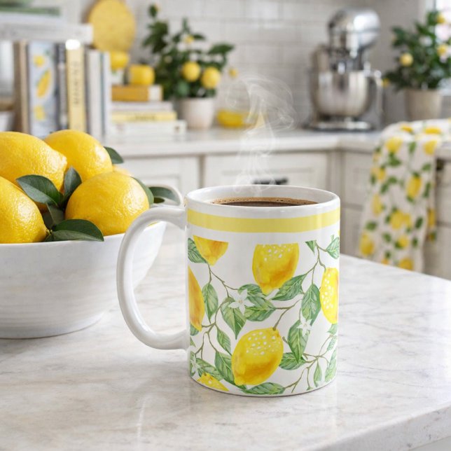 Citrus Lemons and Leaves Coffee Mug (Creator Uploaded)