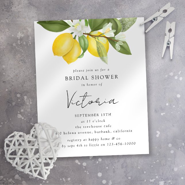 Citrus Lemons Bridal Shower Invitation (Creator Uploaded)