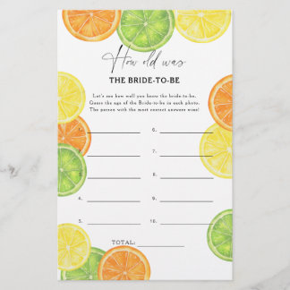 Citrus lemons - How old was the bride to be game