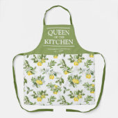 Citrus Lemons Queen of the Kitchen Name Apron (Front)