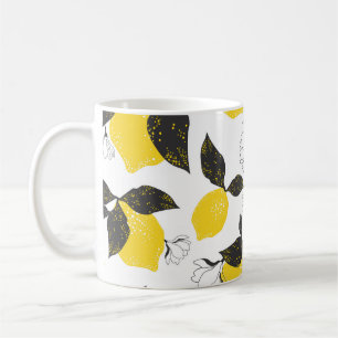 Citrus Lemons, Vintage Summer Seamless. Coffee Mug