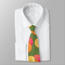 Citrus Lime Graphic Retro Neck Tie