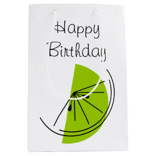 Citrus Lime Happy Birthday gift bag medium