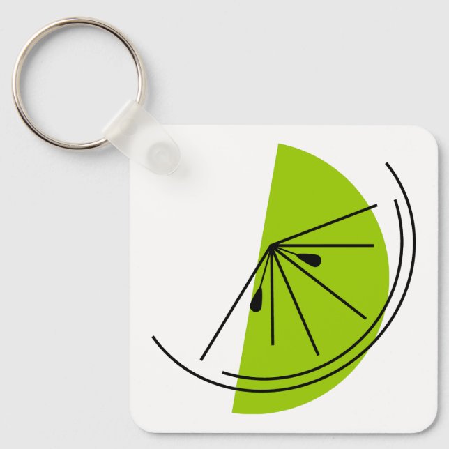 Citrus Lime keychain aluminium square (Front)