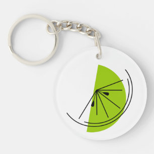 Citrus Lime keychain circle double-sided