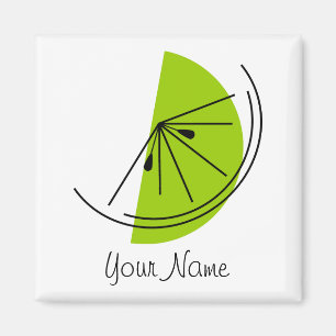 Citrus Lime Name magnet square