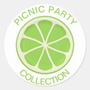 Citrus Lime Paper Picnic Party Collection Classic Round Sticker