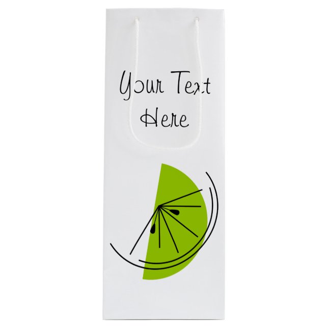 Citrus Lime Text gift bag wine (Front)