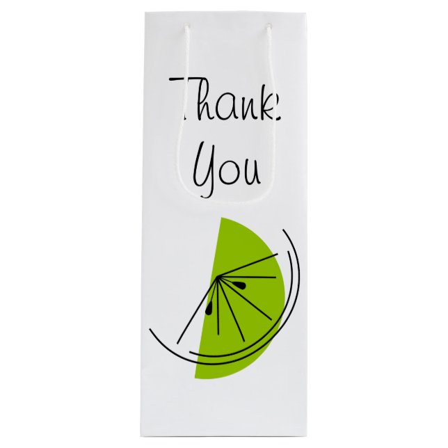 Citrus Lime Thank You gift bag wine (Front)