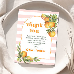 Citrus Little Cutie 1st Birthday Thank You Card