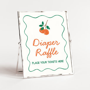 Citrus Little Cutie Baby Shower Diaper Raffle Poster