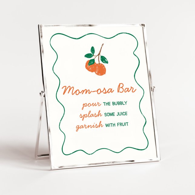 Citrus Little Cutie Modern Baby Shower Mum Osa Bar Poster (Citrus Little Cutie Baby Shower Mom Osa Bar Sign)