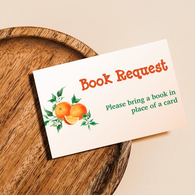 Citrus Little Cutie Orange Baby Shower Book Game  Business Card (Creator Uploaded)