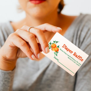 Citrus Little Cutie Orange Baby Shower Game Business Card