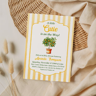 Citrus Little Cutie Yellow Italian Baby Shower Invitation