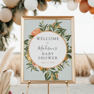 Citrus Main Squeeze Baby Shower Welcome Sign