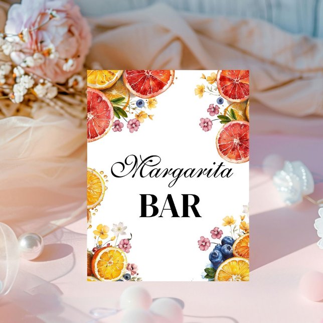 Citrus Main Squeeze margarita bar Bridal Shower Pedestal Sign (Creator Uploaded)