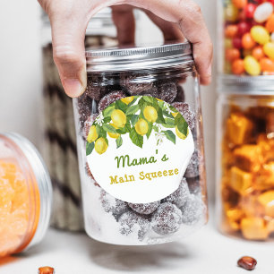 Citrus Main Squeeze Sweetie Lemon Baby Shower Classic Round Sticker