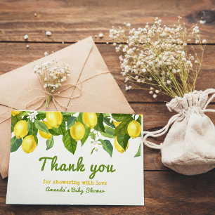 Citrus Main Squeeze Sweetie Lemon Baby Shower Thank You Card
