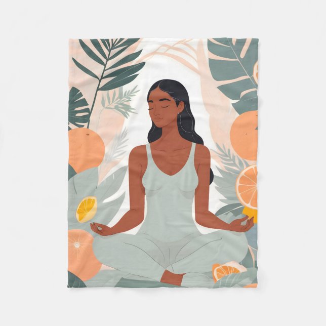 Citrus Meditation Fleece Blanket (Front)