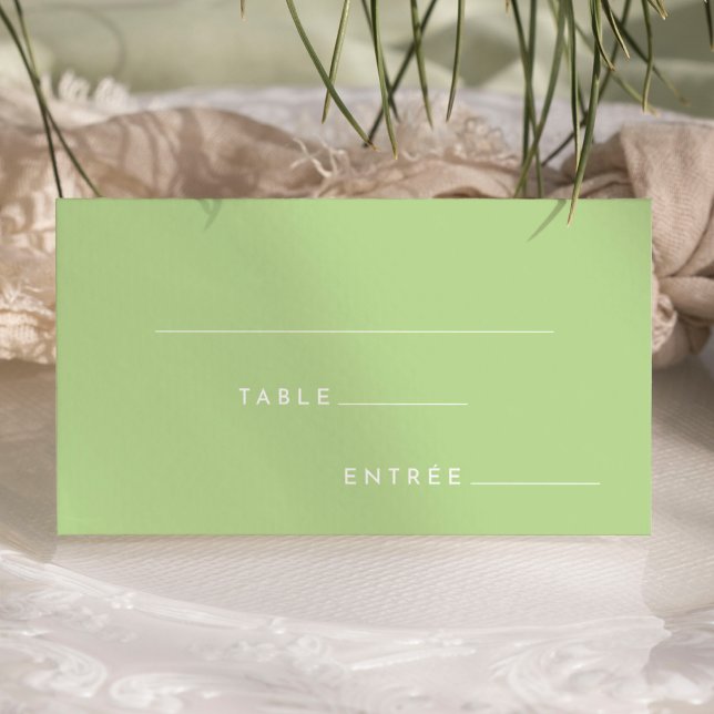 Citrus Minimalist Green Entree Choice Flat Place Card (Creator Uploaded)
