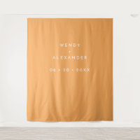Citrus Minimalist Orange Wedding Photo Backdrop