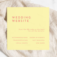Citrus Minimalist Yellow Wedding Website QR Code