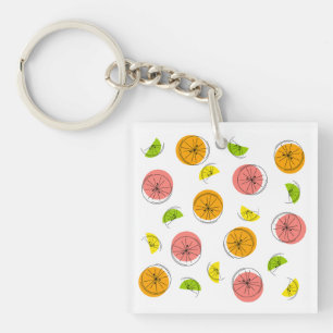 Citrus Multi Monogram keychain square double-sided