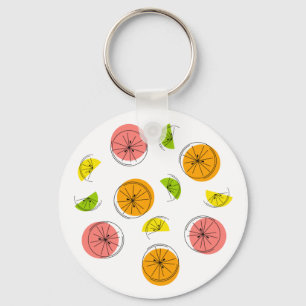 Citrus Multi text back aluminium circle  Key Ring