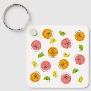 Citrus Multi Text back aluminium square  Key Ring