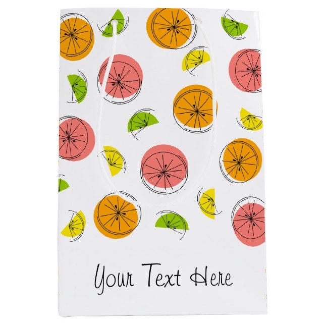 Citrus Multi Text gift bag medium (Front)