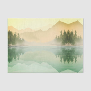 Citrus N Green Mountains Forest Landscape  Tissue Paper