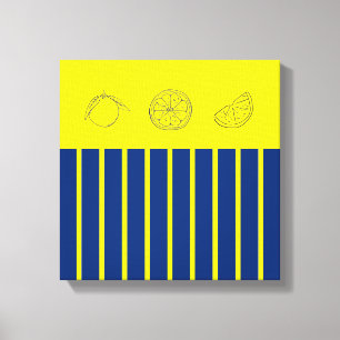 Citrus Navy Kitchen Themed Poster  Canvas Print