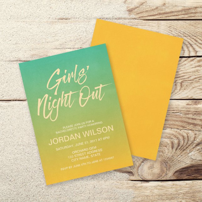 Citrus Ombre Bachelorette Girls' Night Out Invite (Creator Uploaded)
