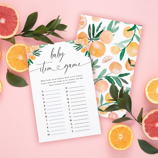 Citrus Orange Baby Shower Baby Item Game (Creator Uploaded)