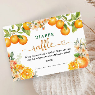 Citrus Orange Baby Shower Diaper Raffle Enclosure Card