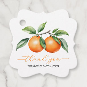 Citrus Orange Baby Shower Favour Tags