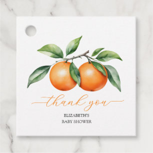 Citrus Orange Baby Shower Favour Tags