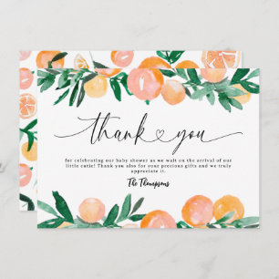 Citrus Orange Baby Shower Thank You