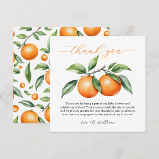 Citrus Orange Baby Shower Thank You Card