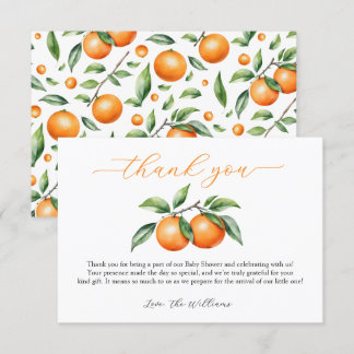 Citrus Orange Baby Shower Thank You Card