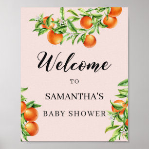 Citrus orange baby shower welcome sign 8x10