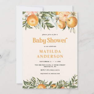 Citrus, orange + blossom baby shower