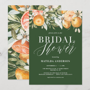Citrus, orange + blossom bridal shower party